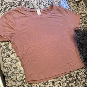 Bozzolo crop top women’s L pink tan mix